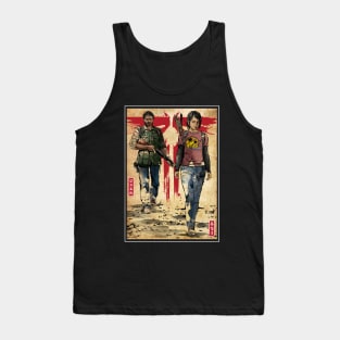 Joel and Ellie woodblock Tank Top